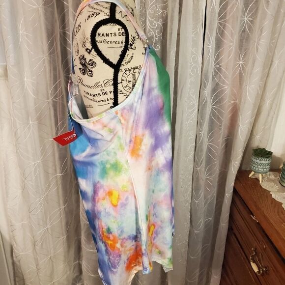 Rosegal multicolored chain link racerback satin tank top size large NWT - Picture 3 of 7